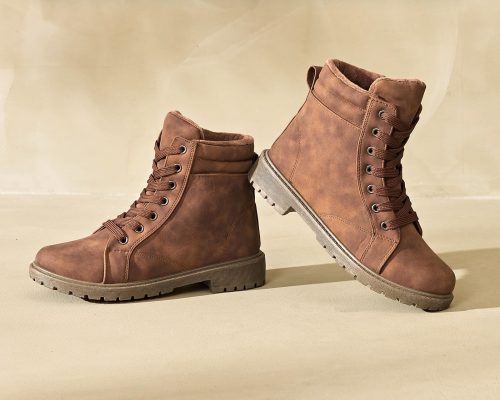 Brown Synthetic Suede Casual Boots – Durable, Comfortable & Classic Style