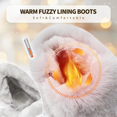 Grey Synthetic Leather Winter Boots with Faux Fur Lining – Durable, Comfortable Casual Shoes - Image 5