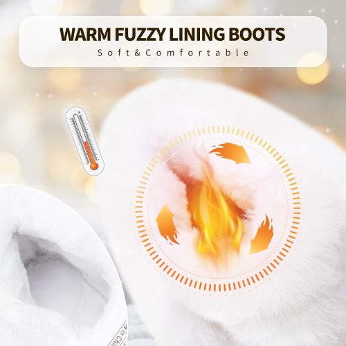 White Synthetic Leather Winter Boots with Faux Fur – Durable, Stylish & Comfortable Casual Footwear - Image 5