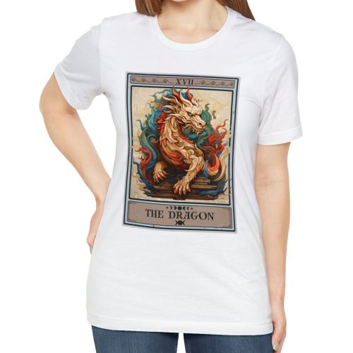 The Dragon Tarot Card T-Shirt – 100% Cotton Zodiac Graphic Tee for Women – Asian Fantasy Art - Image 5