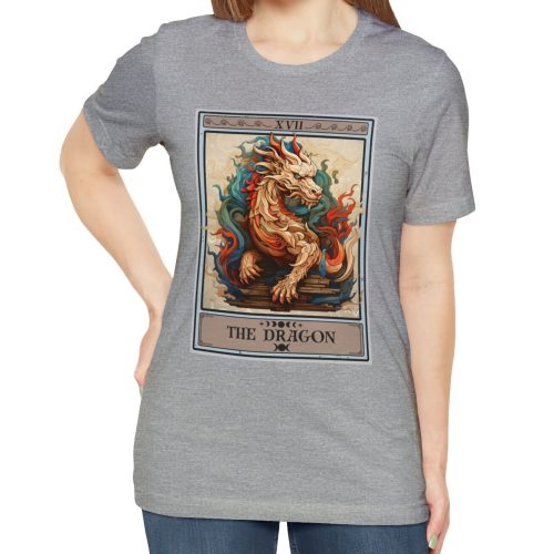 The Dragon Tarot Card T-Shirt – 100% Cotton Zodiac Graphic Tee for Women – Asian Fantasy Art - Image 3