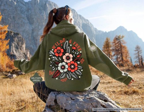 Wild and Free Hoodie – Floral Graphic Sweatshirt for Women, Country-Inspired Freedom Hoodie, Wildflower Cozy Top - Image 6