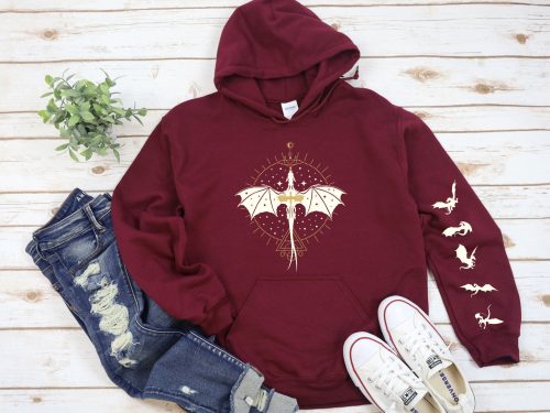 Dragon Rider Sweatshirt,Basgiath War College Hoodie,Fourth Wing ,Die Or Fly Tee,Riders Quadrant Tee, Women Gift Tee,Dragons Print on Sleeve - Image 3