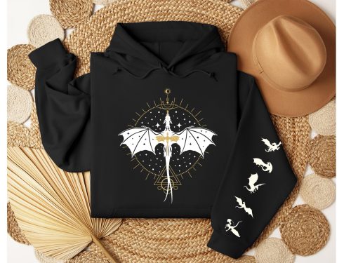 Dragon Rider Sweatshirt,Basgiath War College Hoodie,Fourth Wing ,Die Or Fly Tee,Riders Quadrant Tee, Women Gift Tee,Dragons Print on Sleeve - Image 4