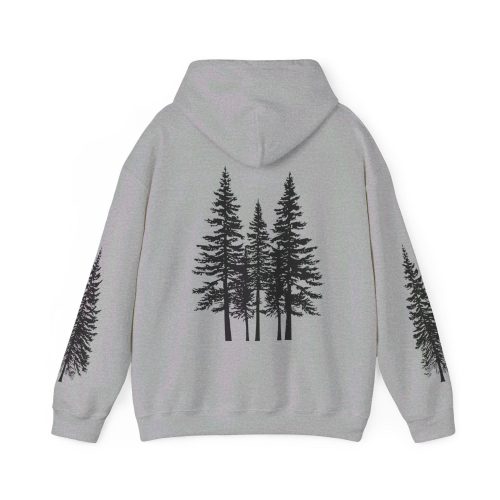 Pine Tree Forest Hoodie – Hiking Graphic Hoodie, Granola Girl Aesthetic Sweatshirt, Oversized Nature Pullover - Image 3