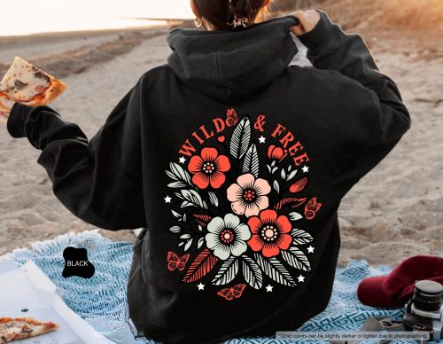 Wild and Free Hoodie – Floral Graphic Sweatshirt for Women, Country-Inspired Freedom Hoodie, Wildflower Cozy Top