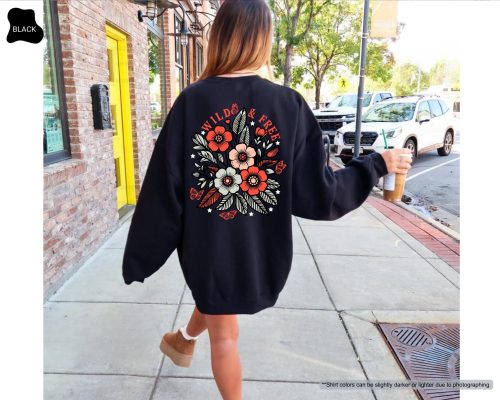 Wild and Free Hoodie – Floral Graphic Sweatshirt for Women, Country-Inspired Freedom Hoodie, Wildflower Cozy Top - Image 8