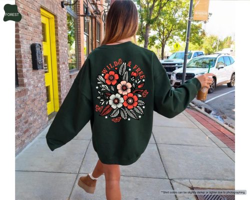 Wild and Free Hoodie – Floral Graphic Sweatshirt for Women, Country-Inspired Freedom Hoodie, Wildflower Cozy Top - Image 2