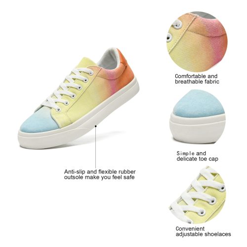 Rainbow Canvas Casual Sneakers – Durable, Lightweight & Colorful Design - Image 4