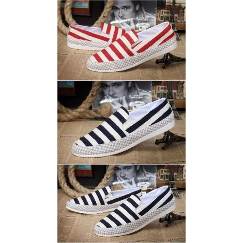 Men’s Slip-On Canvas Shoes – Blue & White Striped, Fashionable, Breathable, Non-Slip Rubber Sole - Image 9